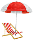 Kaz_Creations Beach Chair and Umbrella Parasol - png gratuito