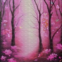 Pink Forest with Flowers - PNG gratuit