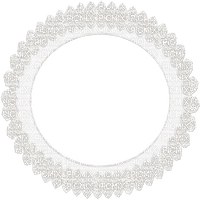 soave frame circle deco vintage lace white - 免费PNG