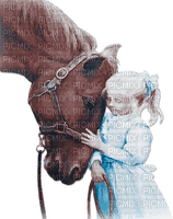 soave horse children girl vintage blue - nemokama png