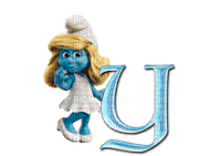 Kaz_Creations Alphabets Smurfs Letter Y - png gratis