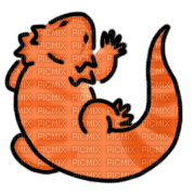 lizard bearded dragon cartoon sticker - Free PNG