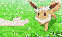 pokemon nintendo kawaii flower crown eevee - Бесплатный анимированный гифка