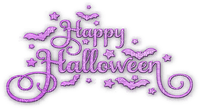 soave text happy halloween deco bat purple - gratis png