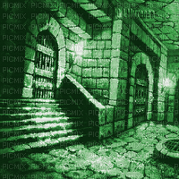 Y.A.M._Gothic fantasy background  green - Gratis animeret GIF