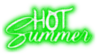 Hot Summer.Text.Green - By KittyKatLuv65 - Free PNG