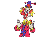clown with flowers - GIF animado gratis