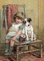 girl with her dog - nemokama png