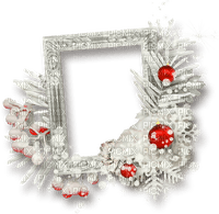 Christmas.Winter.Cluster.Frame.White.Red.Gray - nemokama png