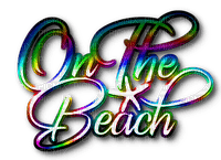 On The Beach.Text.Rainbow - By KittyKatLuv65 - gratis png