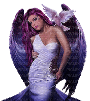 woman ange femme angel purple glitter