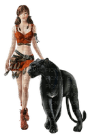 woman with panther bp - безплатен png