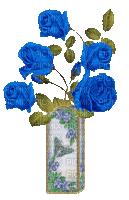голубые розы - GIF animé gratuit