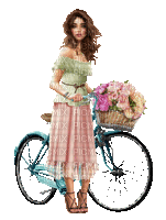 ani-kvinna-cykel - Gratis animerad GIF