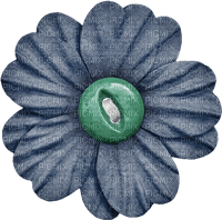 Flower Blume blue green button - png gratis