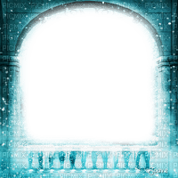 soave frame vintage terrace gothic winter teal - Free PNG