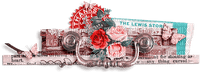 soave deco vintage scrap border flowers rose photo - бесплатно png