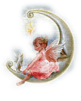Kaz_Creations Baby Enfant Child Girl Angel Moon - Free PNG