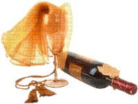 bottle and glass of wine - nemokama png