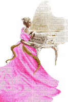 kikkapink woman pink piano - png ฟรี