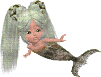 mermaid meerjungfrau sirene sea mer meer summer ete glitter doll cookie doll tube gif anime animated animation ocean - Δωρεάν κινούμενο GIF