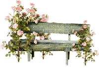 Kaz_Creations Bench Seat Flowers - PNG gratuit