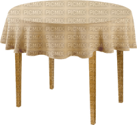 Mesa con mantel color crema - nemokama png
