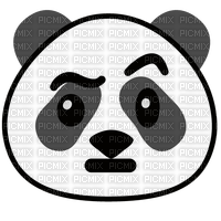 Confused panda Emoji Kitchen raised eyebrow - png gratis