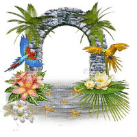 summer deco bird arch flowers dolceluna - PNG gratuit