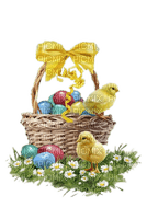 Ostern, Eier, Korb, Küken - png gratis