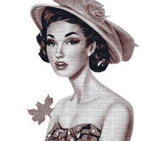 kikkapink vintage woman fashion hat - ingyenes png