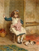 girl sewing - ilmainen png