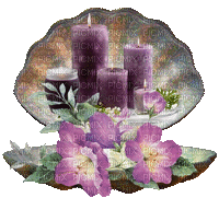 زهور وشموع - Gratis geanimeerde GIF