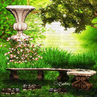 soave background animated vintage garden bench - Gratis geanimeerde GIF