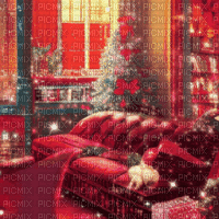 Red Christmas Lounge - Безплатен анимиран GIF