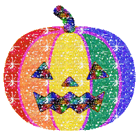 Rainbow pumpkin emoji