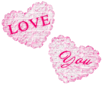 Hearts.Text.Love.You.Pink.Purple.Animated - Bezmaksas animēts GIF