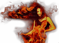 Kaz_Creations Deco Fire Flames Woman Femme - бесплатно png