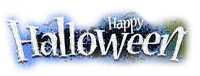 soave text halloween happy blue - Free PNG
