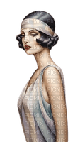 art deco woman vintage grey - безплатен png