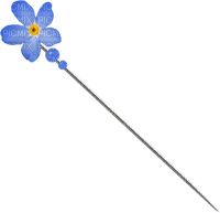 Kaz_Creations Deco Flowers Flower Blue Pin - PNG gratuit