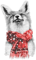 soave animals winter scarf deco fox black white - фрее пнг