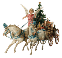 angel navidad i carro caballos  dubravka4 - Free PNG