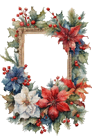 frame, Christmas, flower, vintage - Бесплатни анимирани ГИФ