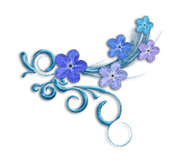 dolceluna border blue flowers - bezmaksas png
