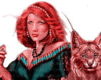 Y.A.M._Fantasy woman girl lynx - kostenlos png