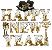 Happy New Year text - bezmaksas png