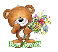 bon jeudi fleuri - Бесплатный анимированный гифка