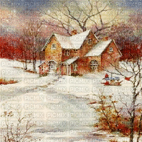 soave background animated winter vintage house - Bezmaksas animēts GIF