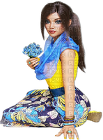 soave woman spring flowers fashion Ukraine blue - PNG gratuit